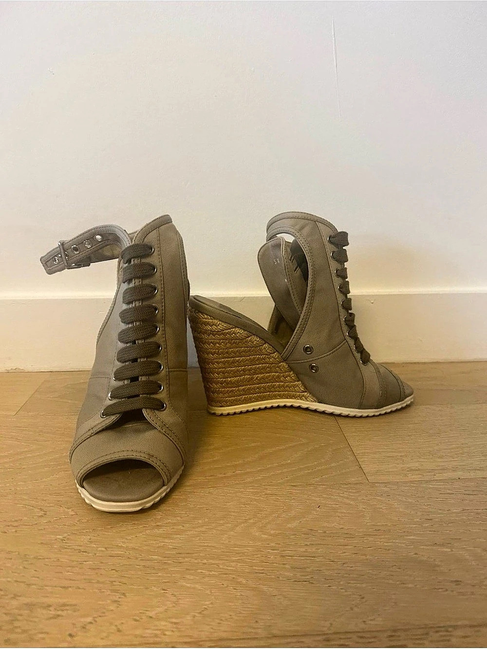 Prada Women's Wedge Sandals in Brown